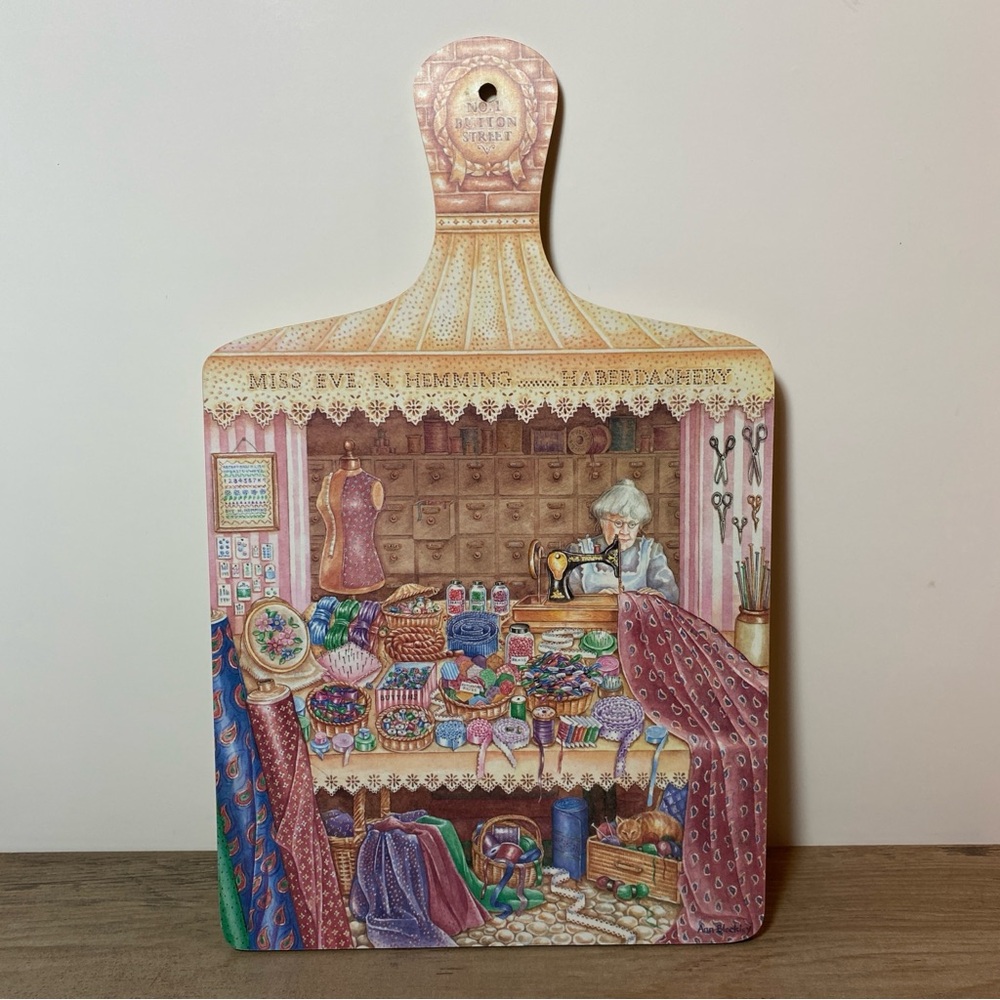 Miss Eve n Hemming Haberdashery Quilt Shop Chopping Board or Wall Decor